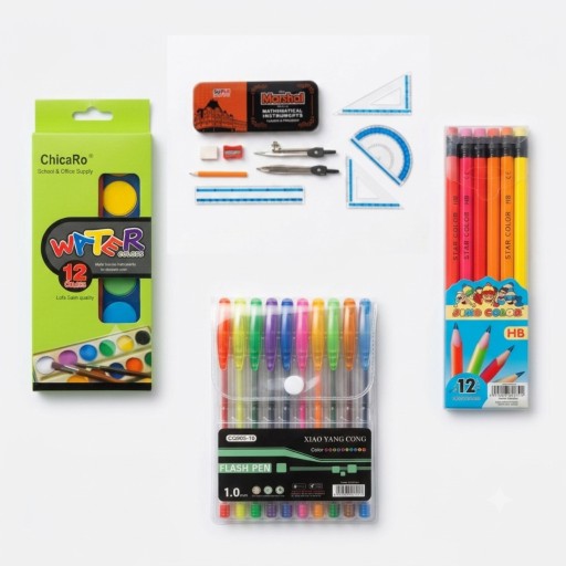 بكج الأدوات المدرسية والهندسية والفنية المتكامل Comprehensive School, Engineering, and Art Supplies Bundle
