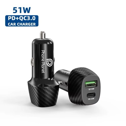 شاحن سيارة فون بلانت PD + QC 3.0 بقوة 51 واط Phone Planet 51W PD + QC 3.0 Car Charger