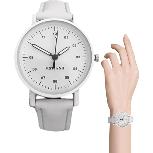 ساعة MSTIANQ نسائية بيضاء أنيقة للنساء والفتيات Elegant white MSTIANQ watch for women and girls.