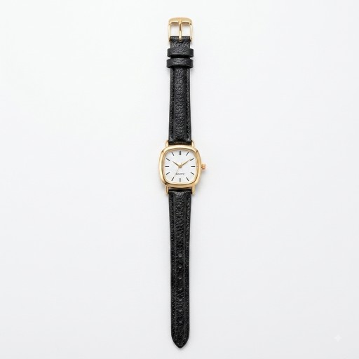 ساعة QUARTZ الذهبية للنساء والفتيات بتصميم كلاسيكي فاخر Gold quartz watch for women and girls featuring a luxurious classic design.