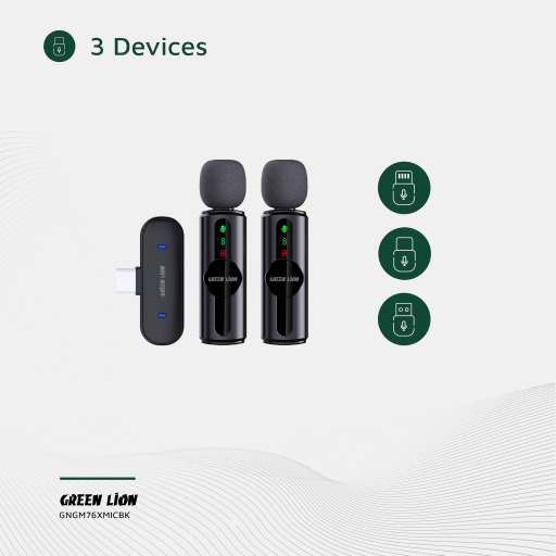 Green Lion Green Lion gm-76x 3-in-1 Dual Wireless Microphone wireless