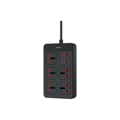 موزع طاقة جرين لايون 2500 واط 5 منافذ و6 منافذ يو إس بي Green Lion 2500W Power Socket 5 Outlets 6 USB Ports