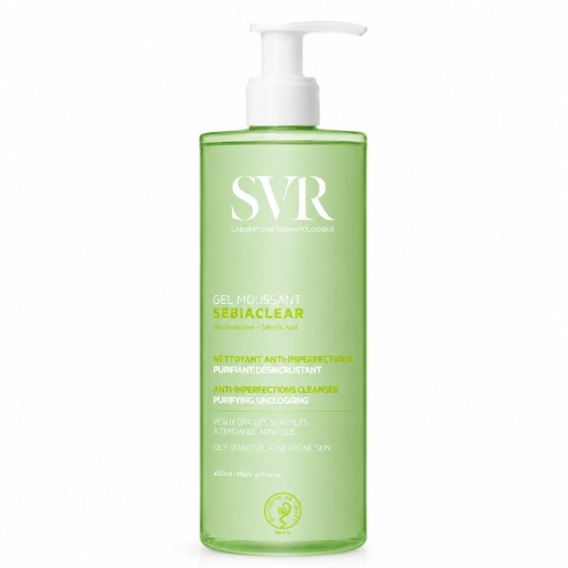 جل إس في آر منظف رغوي للبشرة الدهنية والمعرضة للحبوب 400 مل SVR Sebiaclear Gel Moussant Purifying Cleansing Gel 400ml