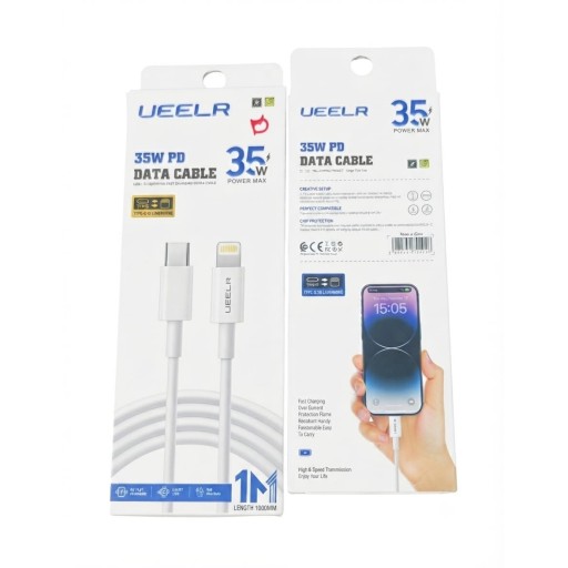 كيبل بيانات وشحن سريع بقوة 35 واط من يويلر من نوع USB-C إلى لايتنينغ UEELR 35W PD Data Cable USB-C to Lightning