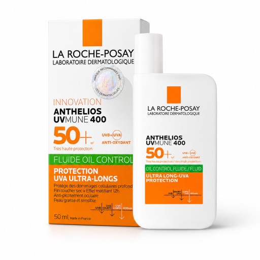 لاروش بوزيه أنثيليوس UVMune 400 واقي شمس سائل للتحكم بالدهون SPF50+ – 50 مل La Roche-Posay Anthelios UVMune 400 Oil Control Fluid SPF50+ – 50ml