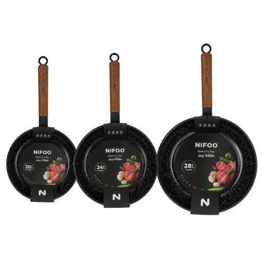 سيت مقالي نايفو بيم كرانيت 3 قطع NIFOO Beam Granite Frying Pan Set  3 Pieces