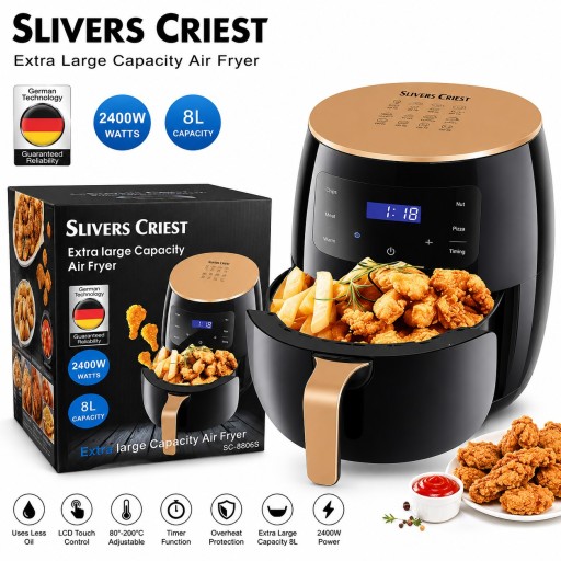 قلاية هوائية سيلفرس كريست 8 لتر Slivers Criest Air Fryer 8L