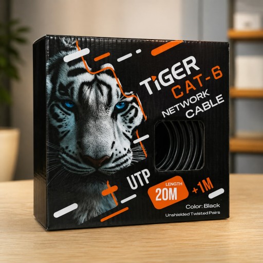 كيبل شبكة تايغر CAT6 بطول 20 متر + 1 متر TiGER CAT-6 UTP Network Cable 20M + 1M