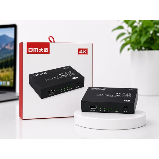 موزع DM CHB079 HDMI ‏1 إلى 4 منافذ بدقة 4K DM CHB079 1x4 HDMI Splitter 4K