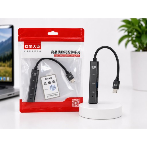 موزع USB متعدد المنافذ DM CH6011 بمنفذ Type-C DM CH6011 USB-C Multiport Hub