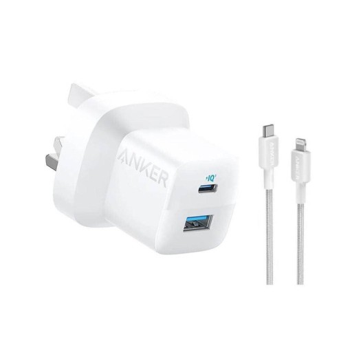 شاحن انكر Anker قدرة 33W مع كيبل تايب سي تو ايفون Anker 323 Charger 33W + Anker 310 USB-C to Lightning