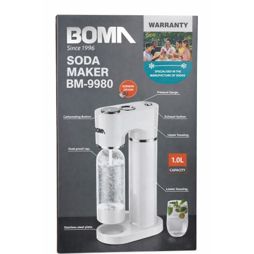 ماكينة تحضير المياه الغازية  (سعة 1 لتر) Boma Sparkling Water Maker