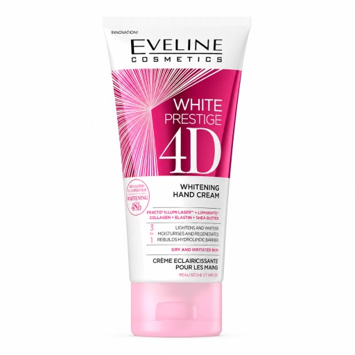 كريم إيفلين وايت برستيج 4D لتفتيح وترطيب اليدين – 100 مل Eveline White Prestige 4D Whitening Hand Cream – 100ml