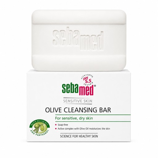 سيباميد صابونة تنظيف بزيت الزيتون للبشرة الحساسة والجافة 150 غم Sebamed Olive Cleansing Bar 150g