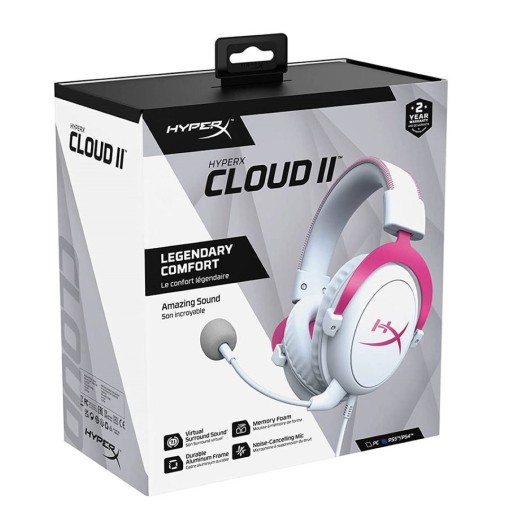 سماعة هايبر إكس كلاود 2 قيمنق HyperX Cloud II Gaming Headset (Pink / White)