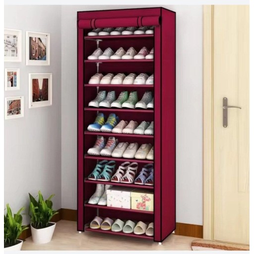 جزامة قماش احمر red fabric shoe rack
