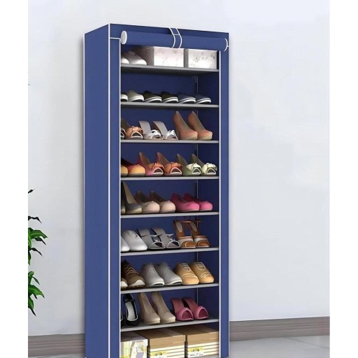 جزامة قماش نيلي navy blue fabric shoe rack