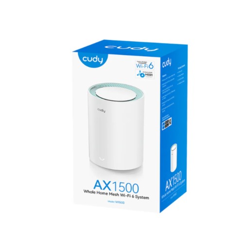 راوتر كودي M1500 (عبوة واحدة) AX1500 واي فاي 6 جيجابت نظام Mesh Cudy M1500 1-Pack AX1500 Gigabit + WiFi 6 Mesh Solution