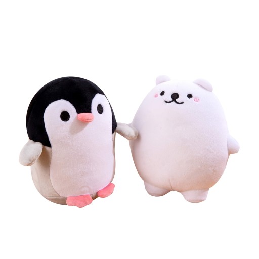 مجموعة بطريق ودب قطبي قطيفة صغيرة للراحة Small plush penguin and polar bear comfort set