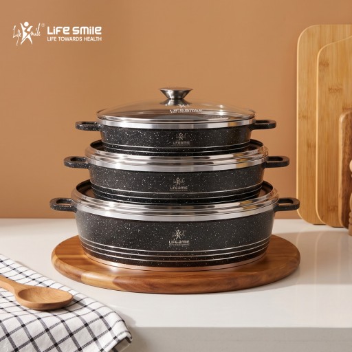 سيت تبسي 3 قطع من لايف سمايل Life smile Cooking Pot ( Tabsi ) Set 3 pieces