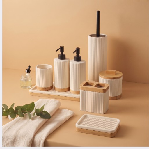 سيت حمام سيراميك 8 قطع Ceramic Bathroom Set 8P