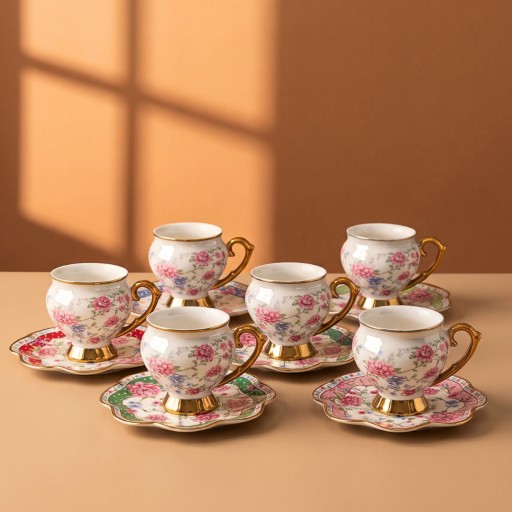 سيت فنجان قهوة 6 قطع Ceramic Coffee Cup 6 piece