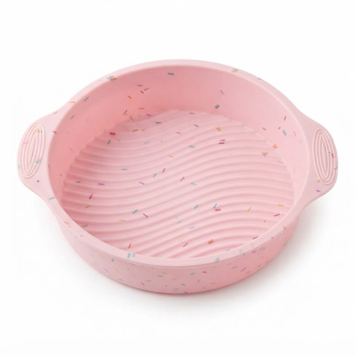 قالب كيك وردي فاتح سيليكون احترافي غير لاصق للخبز Pink Professional Non-Stick Silicone Cake Mold