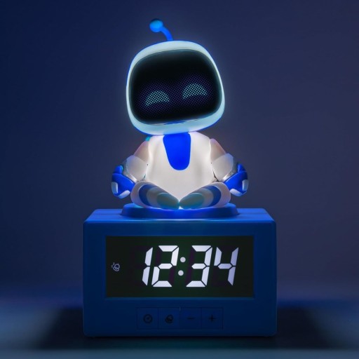 ساعة منبه رقمية تفاعلية أسترو بوت مع إضاءة ليلية من بالادون Paladone Astro Bot Icon Alarm Clock with Night Light