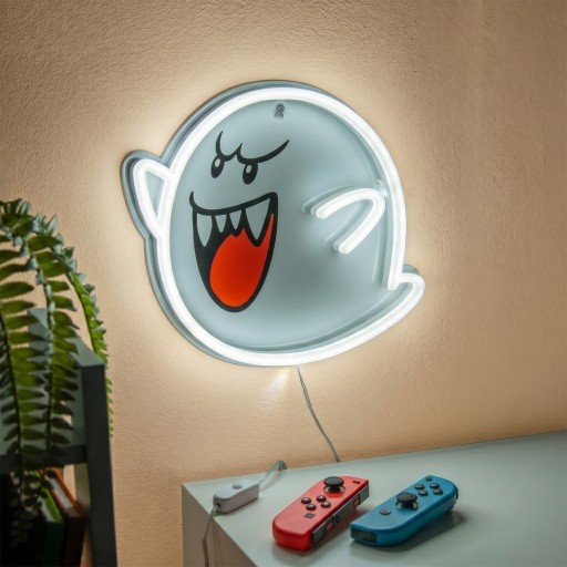 مصباح نيون جداري ليد شبح بو من سلسلة سوبر ماريو Super Mario Boo LED Neon Wall Light