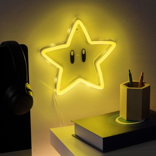 مصباح نيون جداري ليد سوبر ماريو النجمة الخارقة Super Mario Super Star LED Neon Wall Light