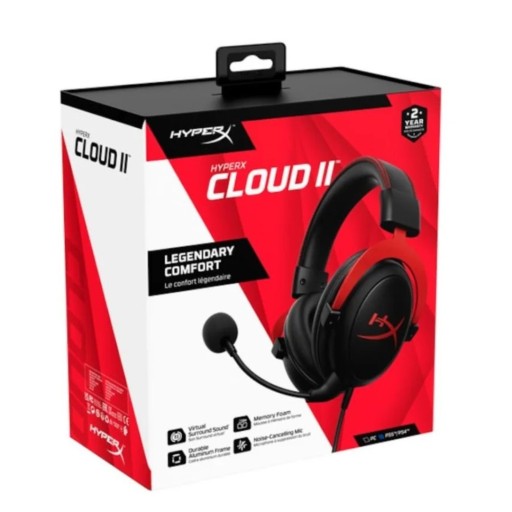 سماعة هايبر إكس كلاود 2 قيمنق (أحمر / أسود) HyperX Cloud II Gaming Headset (Red / Black)