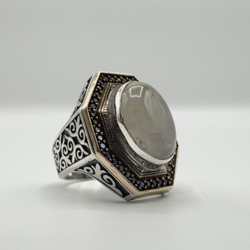 خاتم كوارتز ابيض White Quartz Ring