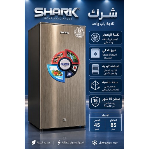 ثلاجة شارك باب واحد SHARK Single Door Refrigerator