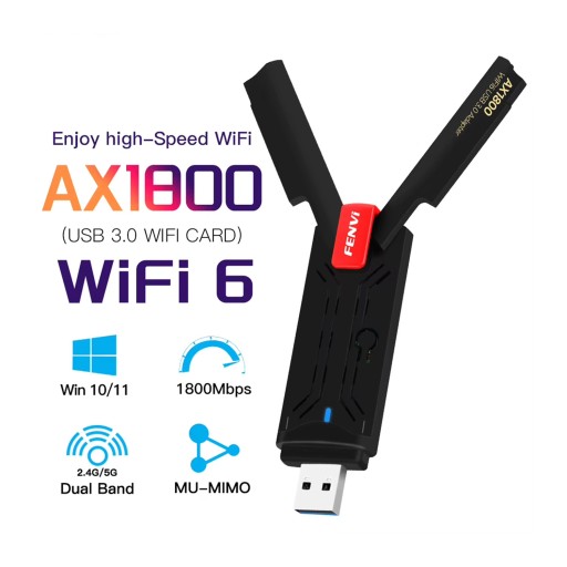 ادابتر انترنيت Fenvi AX1800 USB 3.0 Dual Band 2.4G/5Ghz WiFi 6 Adapter Fenvi AX1800 USB 3.0 Dual Band 2.4G/5Ghz WiFi 6 Adapter