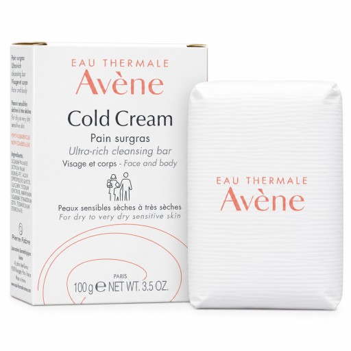 صابونة أفين كولد كريم فائقة التغذية للبشرة الجافة والحساسة – 100 غرام Avène Cold Cream Ultra-Rich Cleansing Bar – 100g
