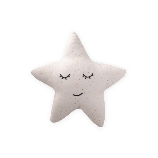 وسادة أطفال مزينة بنجوم وطبعة ذهبية، 35x35 سم، لون إيكرو Baby Star Print Pillow with Gold Foil, 35x35 cm, Ecru