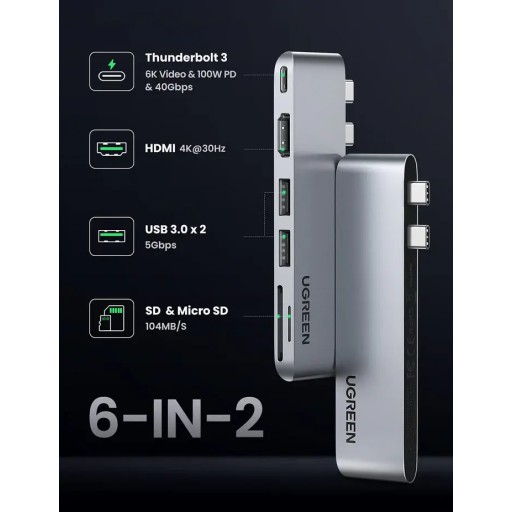 يوغرين Ugreen usb-c Multifunction Adapter Hub