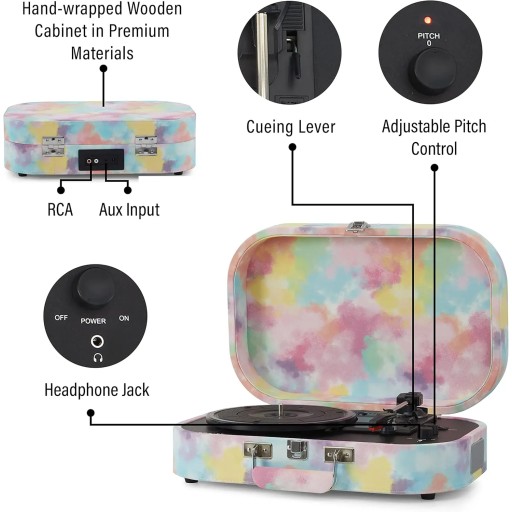 كروسلي Crosley Discovery Vintage Suitcase Vinyl Record Player Turntable