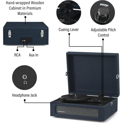 كروسلي Crosley Voyager Vintage Portable Vinyl Record Player