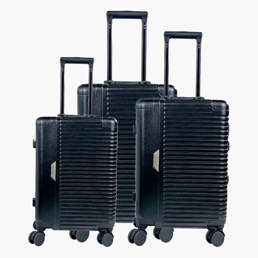 طقم حقائب سفر ألومنيوم وبي سي 3 قطع "ليفيلو ترافيلو" مع أقفال TSA وحماية زوايا Levelo Travelo Aluminum & PC Luggage Set (20", 24", 28") with TSA Lock