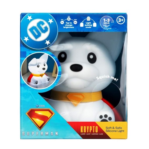مصباح ليلي سيليكون مطاطي كريبتو الكلب الخارق سوبرمان من دي سي DC Comics Superman Krypto the Superdog Squishy Silicone Night Light