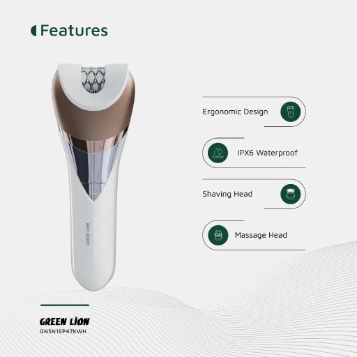 مجموعة إزالة الشعر اللاسلكية 5 في 1 من جرين ليون Green Lion 5 in 1 Cordless Epilator Kit