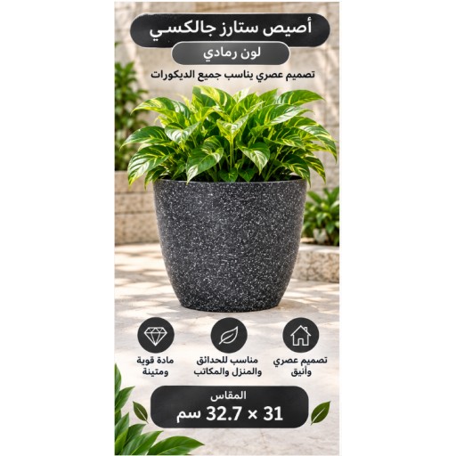 أصيص زهور مجرة النجوم 32.7×31 سم Star Galaxy Flower Pot 32.7×31 cm
