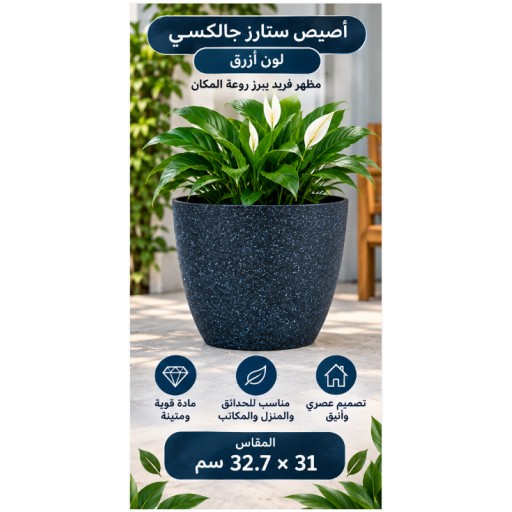 أصيص زهور مجرة النجوم 32.7×31 سم Star Galaxy Flower Pot 32.7×31 cm