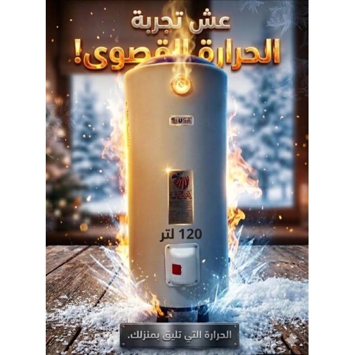سخان الزين العمودي جداري  اصلي 120 لتر Original USA 120-Liter Vertical Electric Water Heater