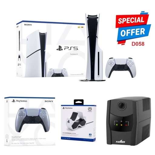 بلايستيشن PLAYSTATION PS5 Slim Duo Power Bundle