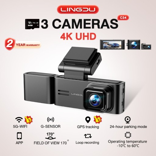 ليندو داش كام سي34 DASH CAM LINGDO C34