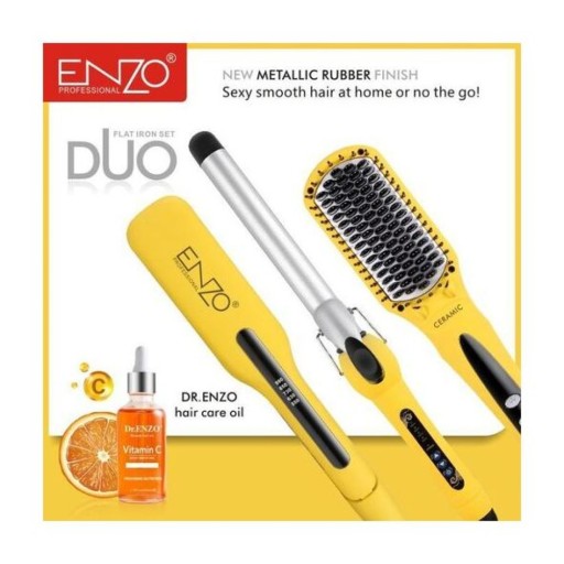 مجموعة تصفيف الشعر 2 في 1 من إنزو ENZO Professional Platinum Collection Duo Hair Styler