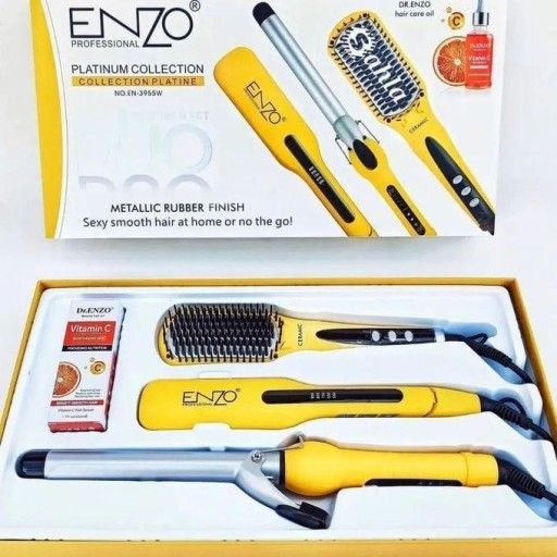 مجموعة تصفيف الشعر 2 في 1 من إنزو ENZO Professional Platinum Collection Duo Hair Styler