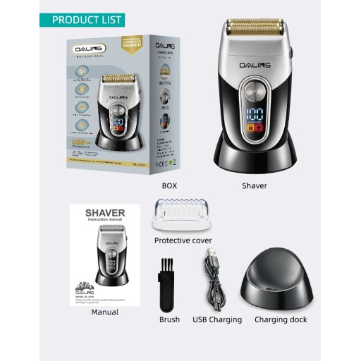 ماكينة الحلاقة بشاشة رقمية من دالينج DALING Cordless Shaver with Digital Display